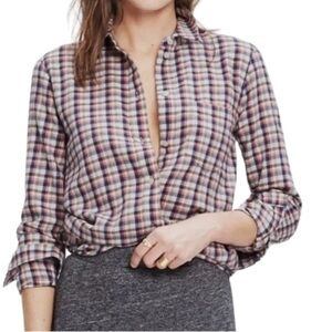 Madewell Plaid Button Down Shirt - Red, Blue, White